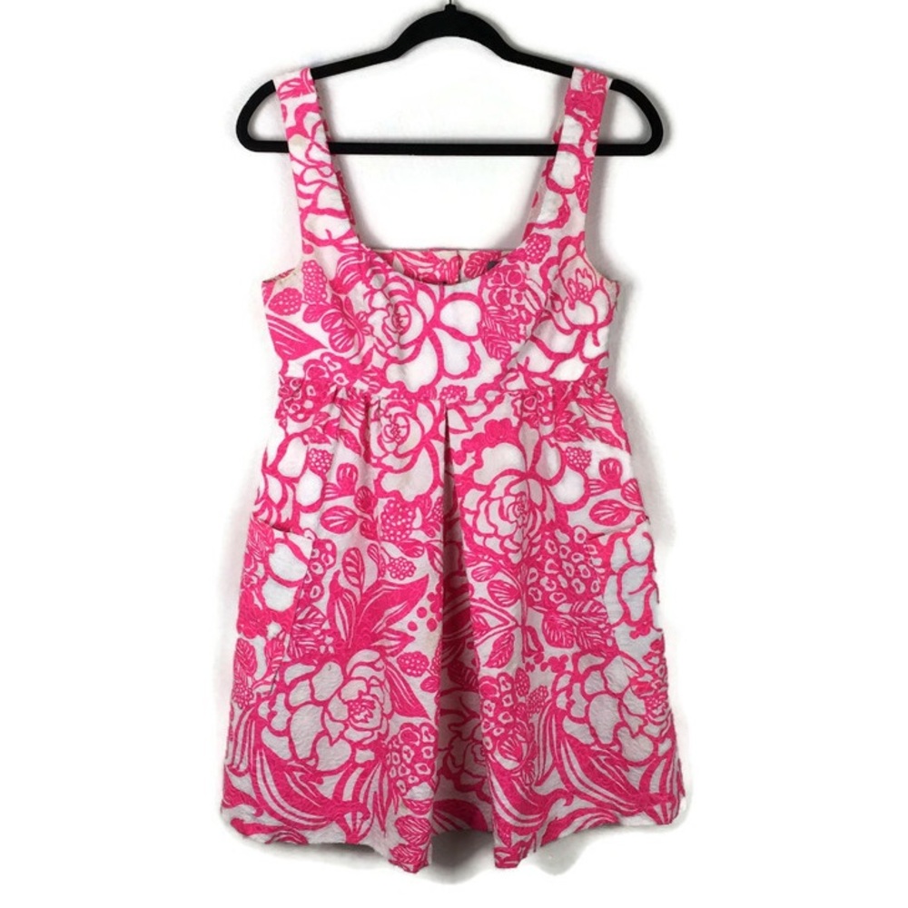 Vanessa Virginia Anthropologie Garden Party Floral Printed Dress in White/Pink